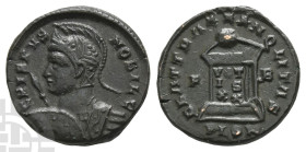 Crispus, as Caesar BI Nummus. AD 316-326. London mint; struck AD 322-324. 1st officina.