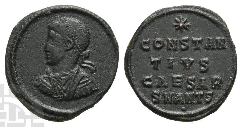 Constantius II, as Caesar AE 17mm. AD 324-337. Antioch mint, 6th officina. Struc...