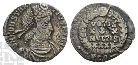 Constantius II AR Reduced Siliqua. AD 337-361. Arelate mint; struck AD 355-360. 1st officina.