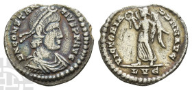 Constantius II AR Reduced Siliqua. AD 337-361. Lugdunum mint; struck AD 360-361.