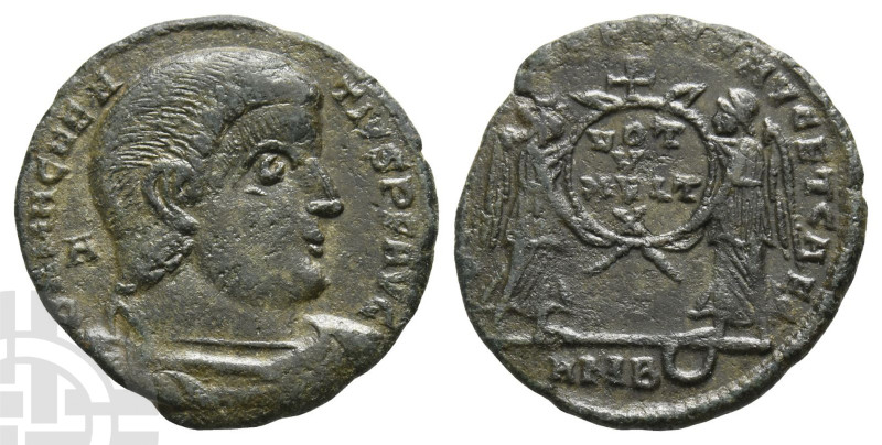 Magnentius BI Centenionalis. AD 350-353. Ambianum mint; struck AD 351-352. 

M...