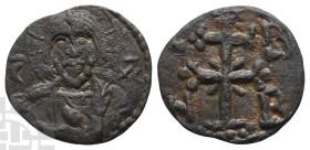 Nicephorus Basilacius (Usurper) AE Follis. AD 1078. Thessalonica mint. Rare Light Module of Usurper Nicephorus Basilacius