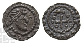 Anglo-Saxon. Primary Phase, Series BX/B VI Mule AR Sceattas. Circa 685-710. East Anglia. Rare Variant