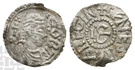 Anglo-Saxon. Kings of Mercia, Cynethryth (wife of Offa) AR Penny. 757-796. Canterbury mint; Eoba, moneyer. Light coinage, portrait type. Struck circa ...