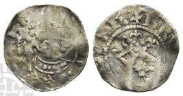 England. Norman, Henry I AR Penny. 1100-1135. London mint; Brunic moneyer. Quadrilateral on Cross Fleurée type (BMC xv). Very Rare Moneyer
