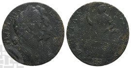 Great Britain. Stuart (Orange), William III & Mary CU Halfpenny. 1688-1694. Tower (London) mint. Dated 1694.