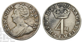 Great Britain. Stuart, Anne AR Fourpence. 1702-1714. Tower (London) mint. Dated 1710.