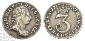 Great Britain. Hanover, George III AR Threepence. 1760-1820. Dated 1763.