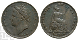 Great Britain. Hanover, George IV AE Farthing. 1820-1830. Second issue. Dated 1826.