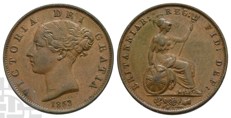 Great Britain. Hanover, Victoria CU Halfpenny. 1837-1901. London mint. Dated 185...