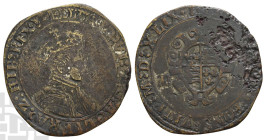 Ireland. Edward VI Brass Shilling - 'Bungal'. 1547-1553. Contemporary cast imitation of the London mint; i.m: arrow. Dated 1549 in Roman numerals. Ext...