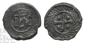 England. 'Cross and Pellets' Pb Token. 1425-1490. London or Paris mint. Mitchiner Type Mb. 'Cross and Pellets' Token