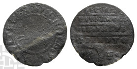 England. Holborn AE Halfpenny Token. 1649-1672. London (Holborn) mint. Richard Underwood, issuer.