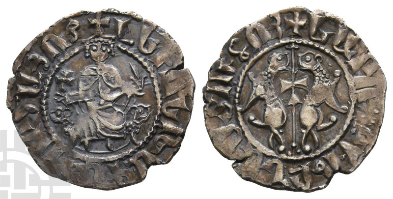 Armenia. Cilician Armenia, Levon I AR Tram. 1199-1219. Sis mint. 

Armenia. Ci...