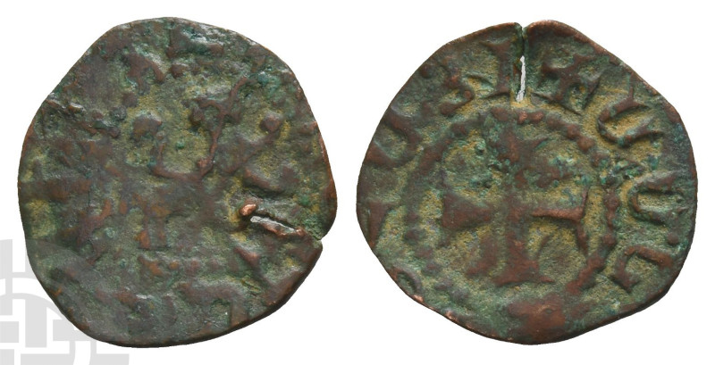Armenia, Cilician Armenia. Levon V AE Pogh. 1373-1375. 

Armenia, Cilician Arm...