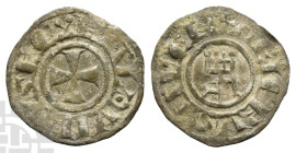 Crusaders. Latin Kingdom of Jerusalem, Baldwin III AR Denier. 1143-1163.
