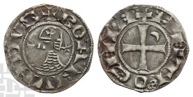 Crusaders. Bohémond III BI Denier. 1163-1201. Antioch (Principality) mint. Class E.