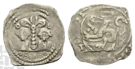Austria. Kärnten (Herzogtum), Bernhard von Spanheim AR Freisacher Pfennig. 1202-1256. Landstraß mint.