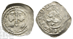 Austria. Kärnten (Herzogtum), Bernhard von Spanheim AR Freisacher Pfennig. 1202-1256. Landstraß mint.