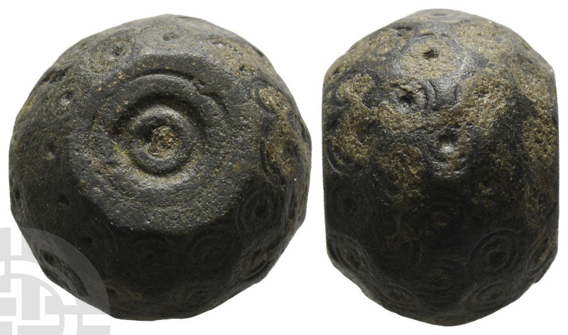 Islamic Polyhedral AE Weight of 20 Dirhams or 2 Uqiya. Circa 10th-13th century A...