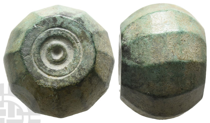 Islamic Barrel-Shaped AE Weight of 20 Dirhams or 2 Uqiya. Circa 10th-13th centur...
