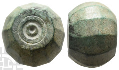 Islamic Barrel-Shaped AE Weight of 20 Dirhams or 2 Uqiya. Circa 10th-13th century AD.