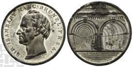 Opening of Thames Tunnel WM Inauguration Medal. Time of Victoria, 1837-1901. Dually dated 1824 and 1842. Sir Marc Isambard Brunel, engineer (1769-1849...