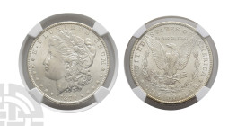 United States of America AR Dollar. Dated 1879. San Francisco mint. Morgan type. Design by George Thomas Morgan.