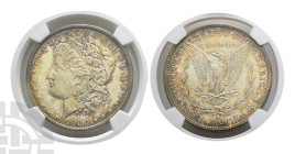 United States of America AR Dollar. Dated 1900 New Orleans mint. Morgan type. Design by George Thomas Morgan.