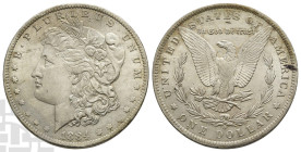 United States of America AR Dollar. Dated 1884. New Orleans mint. Morgan type. Design by George Thomas Morgan.