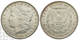 United States of America AR Dollar. Dated 1896. Philadelphia mint. Morgan type. Design by George Thomas Morgan.