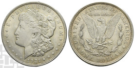 United States of America AR Dollar. Dated 1921. Philadelphia mint. Morgan type. Design by George Thomas Morgan.