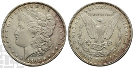 United States of America AR Dollar. Dated 1898. Philadelphia mint. Morgan type. Design by George Thomas Morgan.