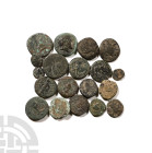 Group of Nineteen [19] Greek AE Coins. 3rd-1st century BC.