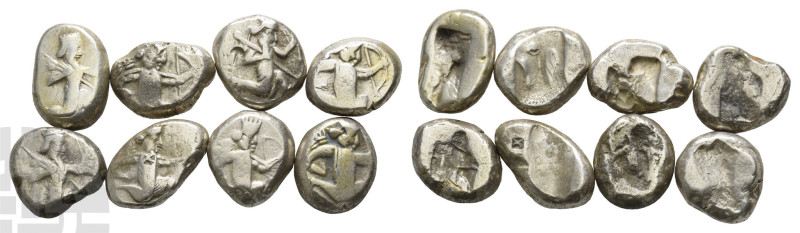Group of Eight [8] AR Sigloi of Achaemenid Empire. 5th-4th century BC. 

Group...