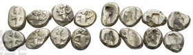 Group of Eight [8] AR Sigloi of Achaemenid Empire. 5th-4th century BC.