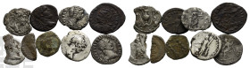 Group of Nine [9] Roman Imperial AE and AR Coins. 1st-4th century AD.