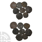 Group of Eight [8] Islamic AE Coins. Circa 13th century AD.