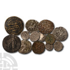 Group of Thirteen [13] Islamic, Medieval and World Coins. 11th-15th century AD.