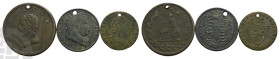 Great Britain. Group of Three [3] AE Coins and Token. 18th-19th century AD.