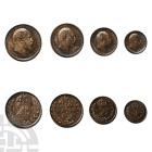 Great Britain. Saxe-Coburg-Gotha, Edward VII AR Maundy Coin Set. 1901-1910.