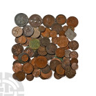 Group of Seventy-Six [76] AE Coins. 18th-20th century AD.