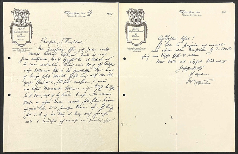 Luftfahrt und Raumfahrt
Autograph von Ferdinand Graf Zeppelin: 3-seitiger eigen...