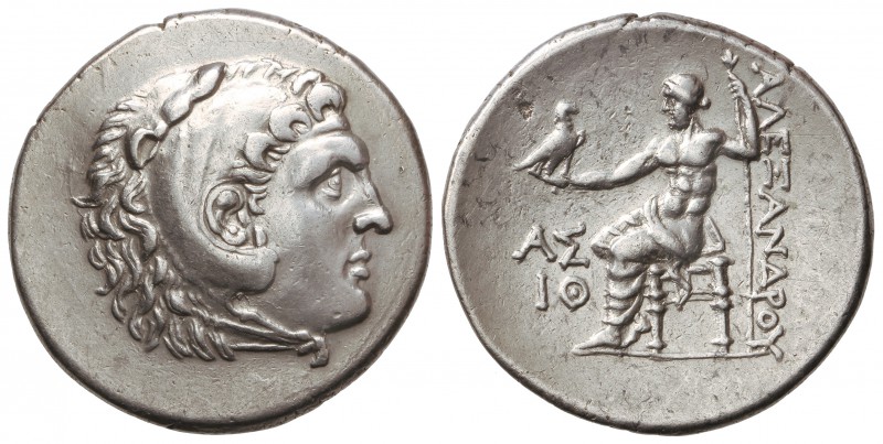 Tetradracma. 200-100 a.C. ALEJANDRO MAGNO. ASPENDOS. Anv.: Cabeza de Hércules co...