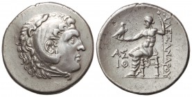 Tetradracma. 200-100 a.C. ALEJANDRO MAGNO. ASPENDOS. Anv.: Cabeza de Hércules con piel de león a derecha. Rev.: Zeus entronizado a izquierda, detrás l...