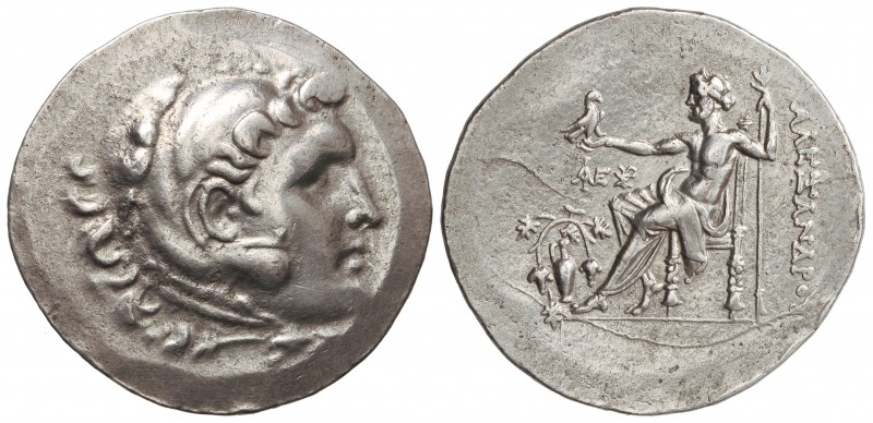 Tetradracma. 200-100 a.C. ALEJANDRO MAGNO. TEMNOS. Anv.: Cabeza de Hércules con ...