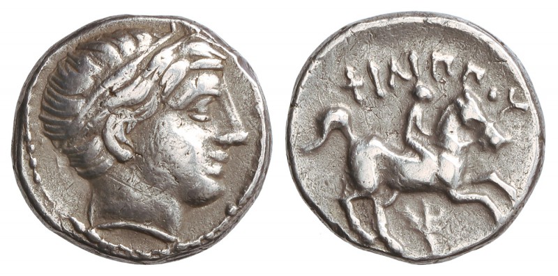 Tetróbolo. 359-336 a.C. FILIPO II. REYES DE MACEDONIA. Anv.: Cabeza laureada de ...