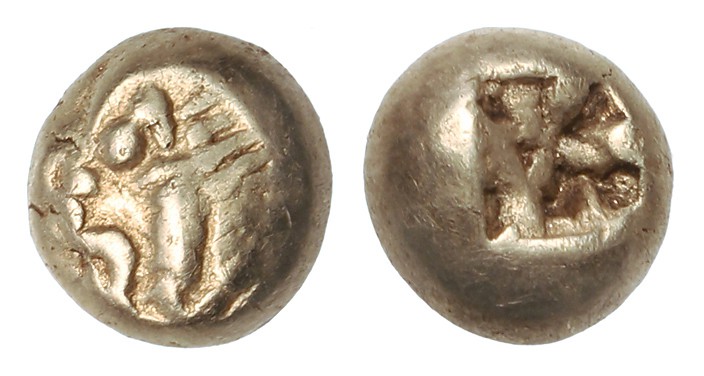 1/12 de Estátera. 650-561 a.C. REINOS DE ARDIS, SADIATES y ALIATES. LYDIA. Anv.:...