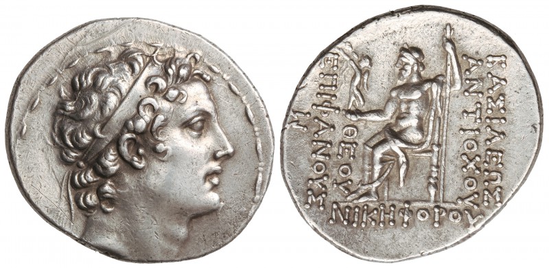 Tetradracma. 175-164 a.C. ANTÍOCO IV. ANTIOQUÍA. SIRIA. Anv.: Cabeza diademada d...