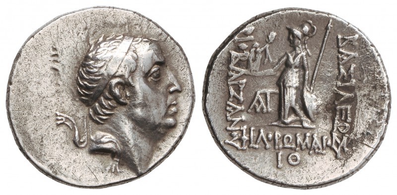 Dracma. 95-63 a.C. ARIOBARTANES I. CAPADOCIA. Anv.: Cabeza diademada a derecha. ...